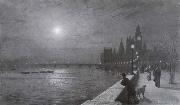Atkinson Grimshaw Reflections on the Thames Westminster Sweden oil painting artist